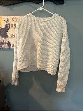 Rib-Knit Crewneck Sweater - Cream